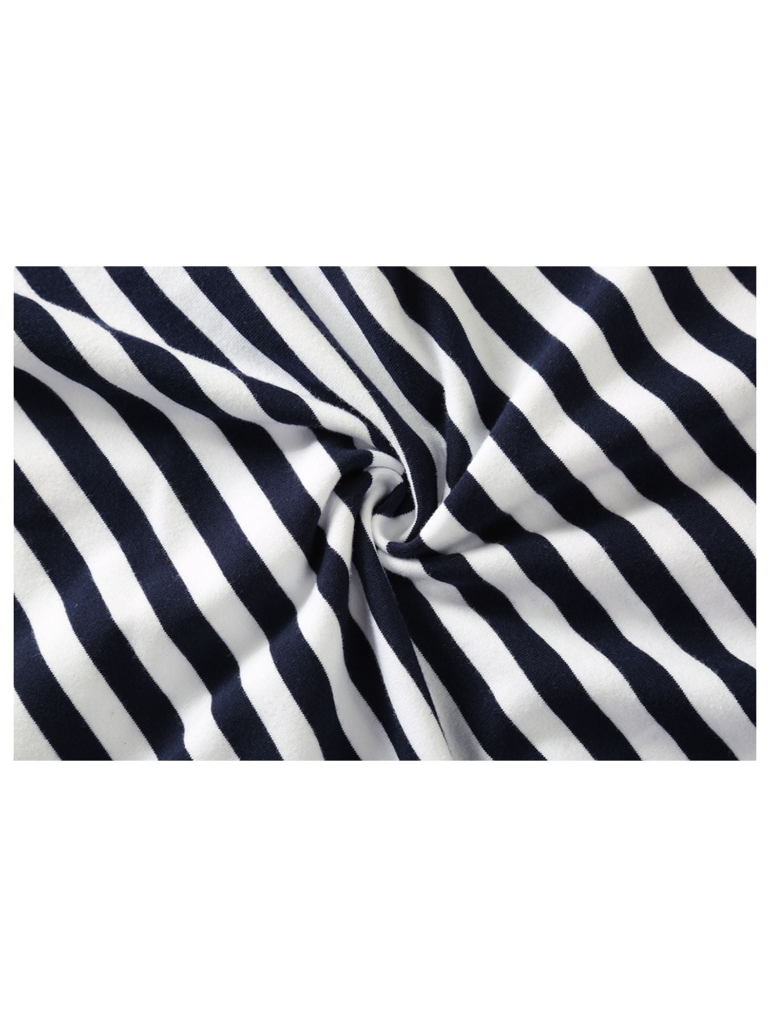 Unique Bargains Men's Long Sleeve Pullover Top Crew Neck Striped T-Shirts 34 Navy Blue