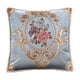 thumbnail image 2 of Cojín de flores con relieve europeo | Cojín cuadrado de algodón de 48 x 48 cm | Respaldo para sofá y cama | Colores azul, beige, rojo y café, 2 of 5