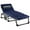 Blue Gray Pad, variant on NAIZEA Portable Camping Cot, 5-Position Adjustable Folding Bed, Lounge Chair with Mattress and Pillow, Blue