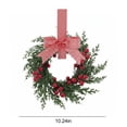 thumbnail image 2 of Yucurem Mini Christmas Wreaths for Kitchen Cabinet, 10 Inch Small Christmas Hanging Artificial Garlands with Ribbon for Front Door Window Door Fireplace Decor, 2 of 7