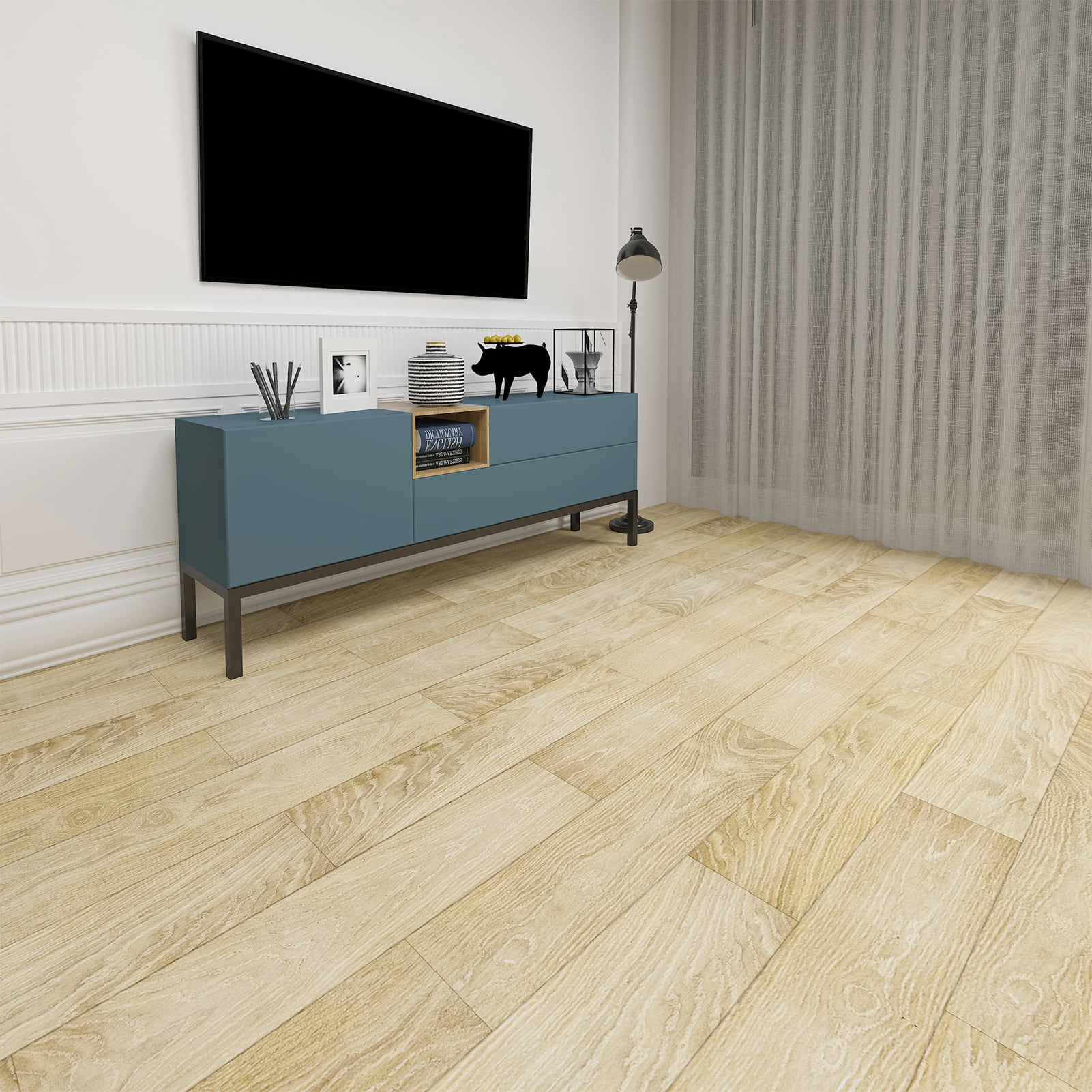Art3d Vinyl Wood Plank 36" x 6" 36 Packs Self-adhesive Peel and Stick Flooring Tiles-Willow wood