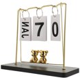 thumbnail image 1 of Minkissy Turntable Perpetual Calendar Tabletop Calendar Metal Reusable for Home 1Pcs, 1 of 5