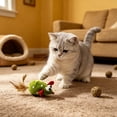 thumbnail image 5 of Catnip Cat Toys,Interactive Mouse-Shaped Cat Toys for Indoor Entertainment Daily Boredom Relief,Soft Cat Chew Toy & Kitten Teething Toys with String Tails,Green, 5 of 6