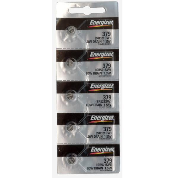5 Energizer Watch Batteries 379/SR521SW/SR521