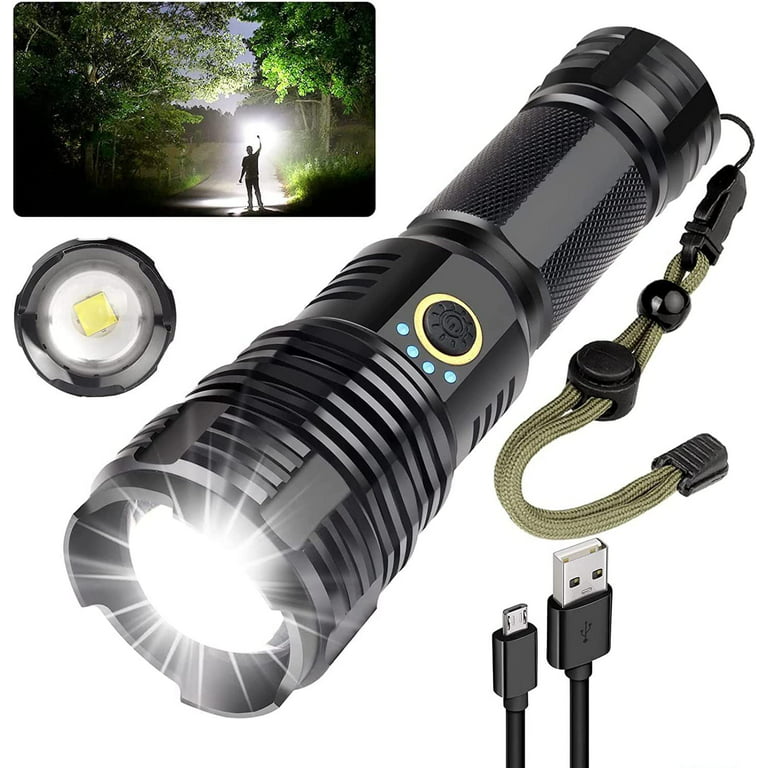 LED Flashlight Rechargeable Portable Light for Outdoor Camping Hiking Super  Brightest Flashlights High Lumens Lantern Waterproof Emergency Flashlight