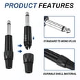 thumbnail image 3 of Uxcell 2 Pcs 1/4" Conector de Audio TS, Conector de Cable Mono Masculino TS de 6.35 mm, Conector de Cable de Audio Masculino TS para Altavoz, Micrófono, Guitarra, Equipos de Audio, 3.54" Negro, 3 of 6
