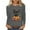Gray, variant on Miqool Long Sleeve Fall T-Shirt for Women Halloween Thanksgiving Tops Casual Loose Pumpkin Turkey Graphic Tees