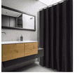 thumbnail image 2 of Cortina De Ducha Con Ganchos 180x180cm Impermeable Xtellar negro, 2 of 4