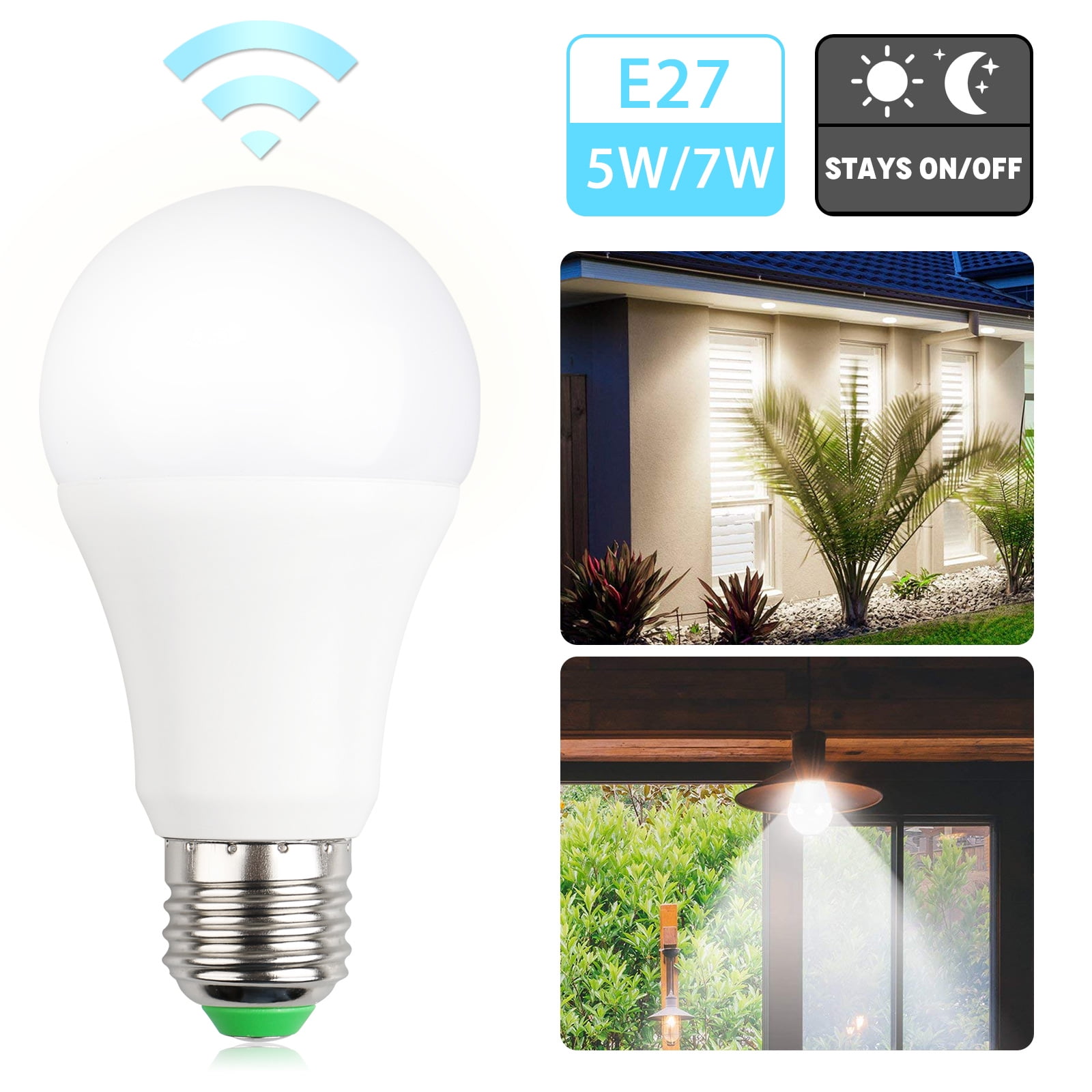 Tsv Led Dusk To Dawn Light Bulb E27 5w 7w Medium Base Soft White Sensor For Indoor And Outdoor Use