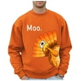 thumbnail image 3 of Sweatshirts for Men Hoodless Thanksgiving Turkey Fall Plus Size Crewneck Pullover Tops Hop Long Sleeve Casual Comfortable Mens Sweatshirt Orange M, 3 of 6