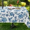 thumbnail image 6 of Outdoor Tablecloth with Umbrella Hole 60x84In,Boho Blue Floral Outdoor Zipper Table Cloth,Waterproof and Wrinkle Resistant Washable Rectangular Tablecloths for Picnic,Party,Camping and BBQ, 6 of 6