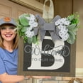 KAGAYD Unique A Z Last Name Year Round Front Door Wreath With Bow 16 ...