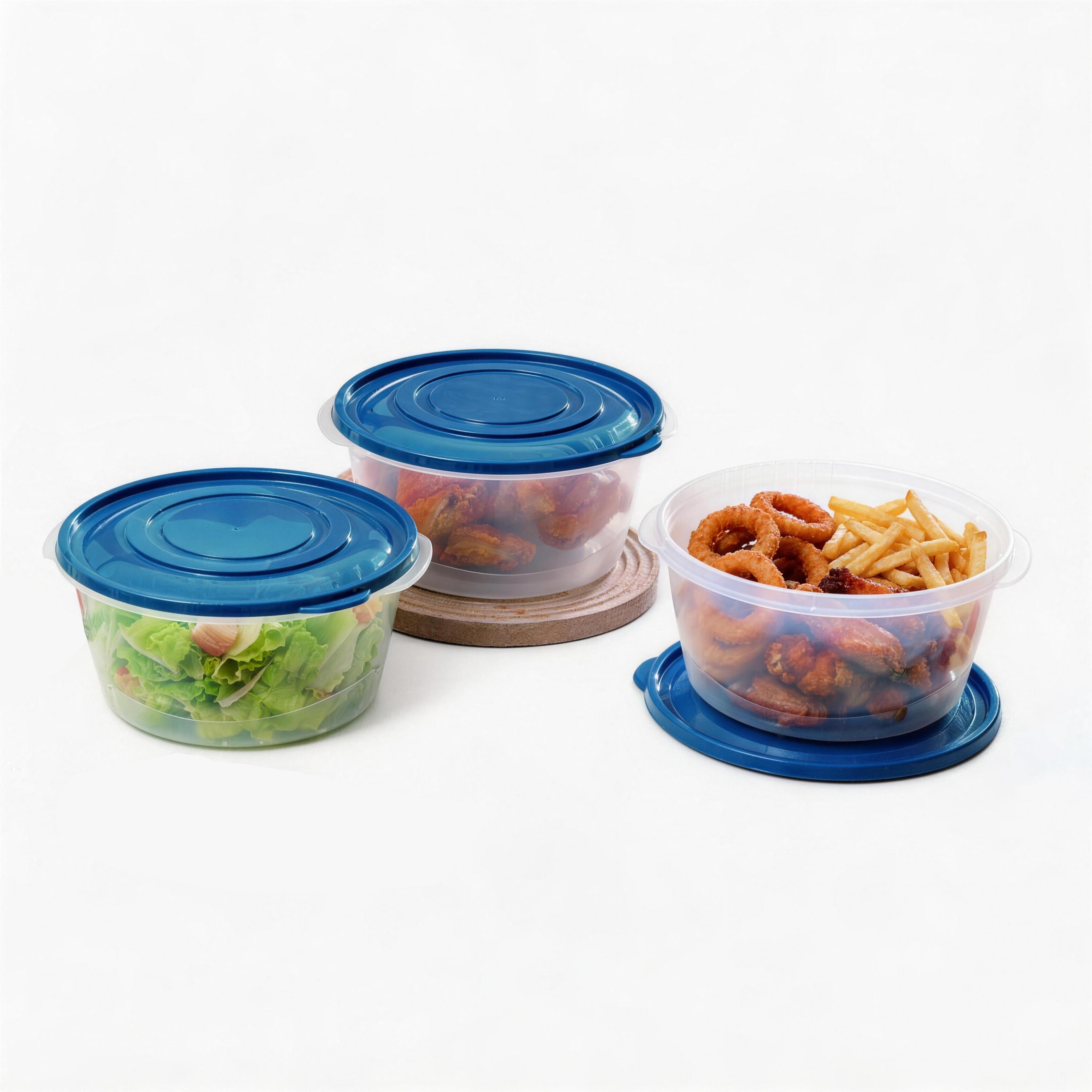 (6 pack) Mainstays Semi Durable Round 15.7 Cup Food Storage Container, Plastic, 3 Pack, Ideal Use for Meal Prep, Batch Cooking, or Bulk Storage