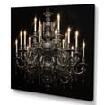 thumbnail image 2 of Designart "Chandelier Elegant Monochrome Painting II" Chandelier Wall Art Living Room, 2 of 5