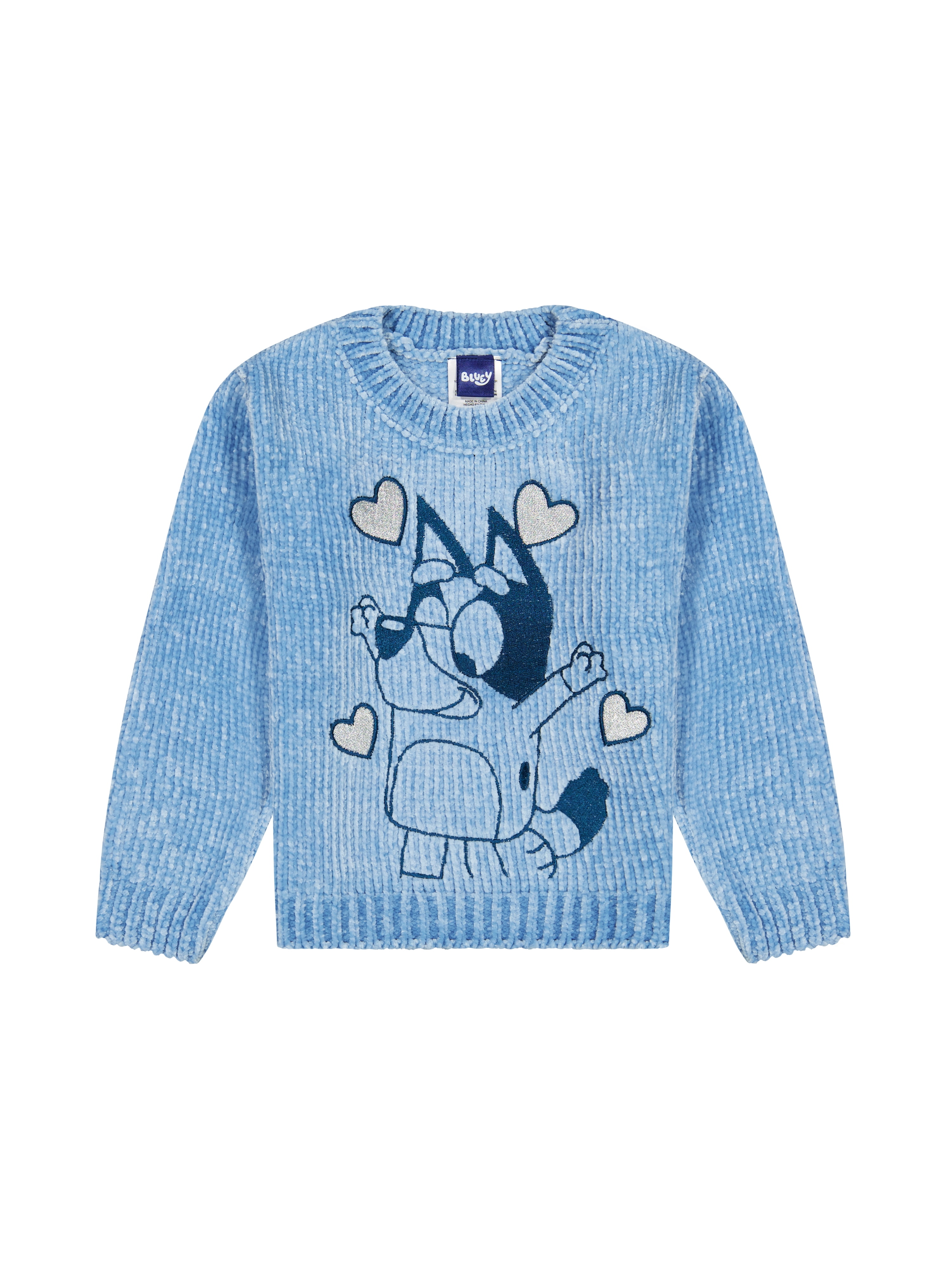 Bluey Toddler Girls Chenille Sweater, Sizes 12 Months - 5T
