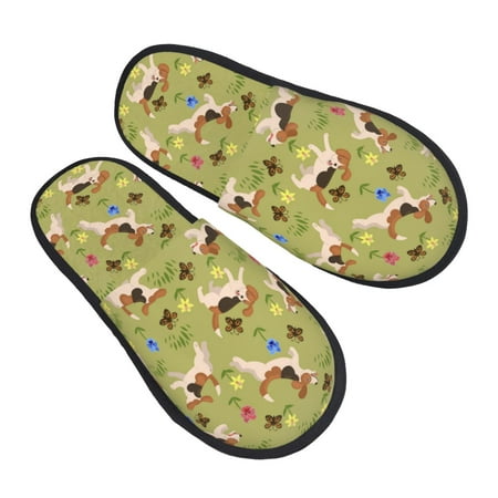 Running Beagle House Slippers for Women Indoor  Fuzzy Warm Women s Slippers House Shoes Bedroom Slippers