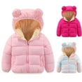 thumbnail image 4 of GYRATEDREAM Winter Coats for Toddler Kids Baby Boys Girls Padded Light Puffer Jacket Outerwear Infant Down Teddy Bear Jacket with Hoods for 6-7Y Pink, 4 of 5