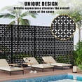 thumbnail image 5 of 72" x 47" Metal Privacy Screen for Outdoor, Freestanding Garden Divider Panel with Laser Cut Tropical Leaf Design, Weatherproof Fence for Patio, Deck, Backyard - Square Money, 5 of 8