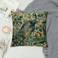 thumbnail image 2 of ONETECH Green Forest Animals Peacocks Fox Hare Decorative Throw Pillow Cover Soft Throw Pillow Case Home, 2 of 5