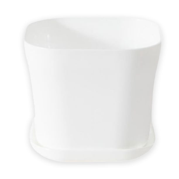 Maceta sencilla Naiovety para flores bandeja inferior engrosada Jardín y Patio blanco HA080235-01B
