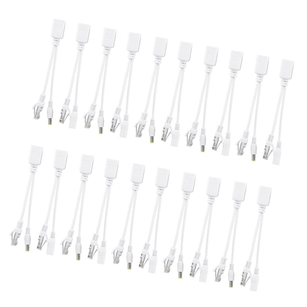 Cikonielf 10 Paire Câble IP Caméra POE RJ45 Adaptateur Alimentation Ethernet Injecteur Cikonielf 10 Paire Câble IP Caméra POE RJ45 Adaptateur Alimentation Ethernet Injecteur