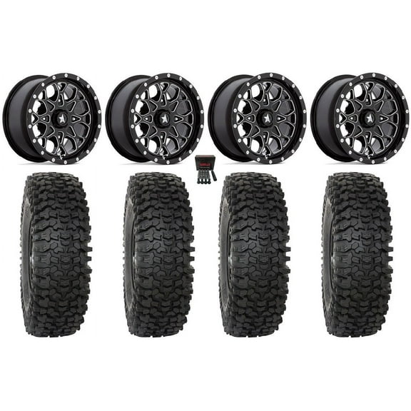 MSA Portal 15" Wheels Milled 35" RC500 Tires Can-Am Maverick X3 / Honda Pioneer 1000 / Talon