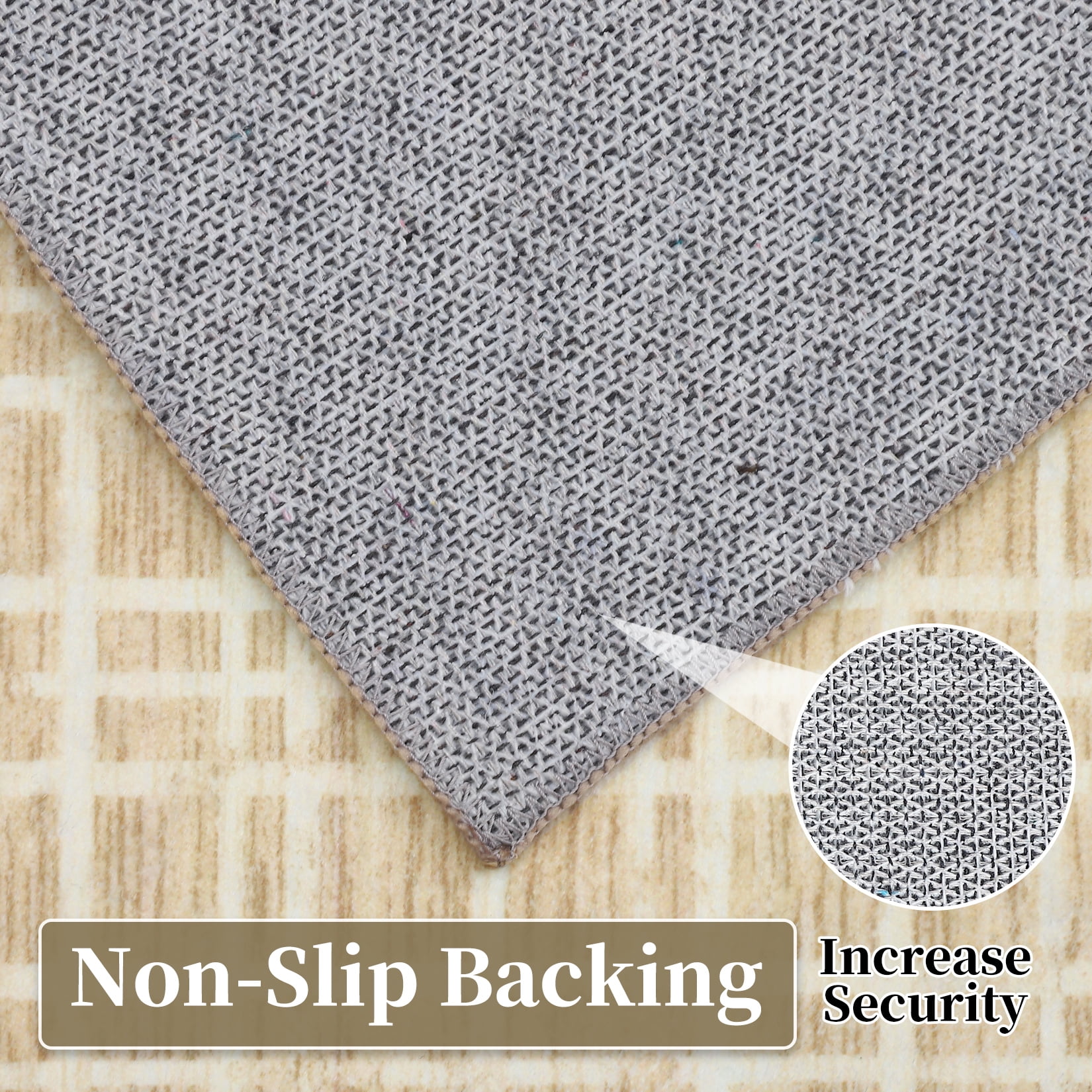 HOMERRY 9' x 12' Area Rug for Living Room Washable Bedroom Modern Plaid Carpet for Floor Decoration, Yellow