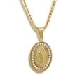 thumbnail image 3 of High Polished 14K Gold Plated Stainless Steel Guadalupe Virgin Mary Pendant 3 mm Box Chain Necklace SCP 152 G, 3 of 4
