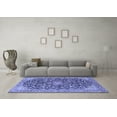 thumbnail image 3 of Ahgly Company Machine Washable Indoor Square Medallion Blue Traditional Area Rugs, 8' Square, 3 of 4