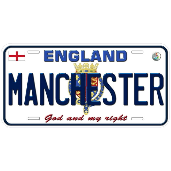 England Manchester Custom Novelty Car License Plate