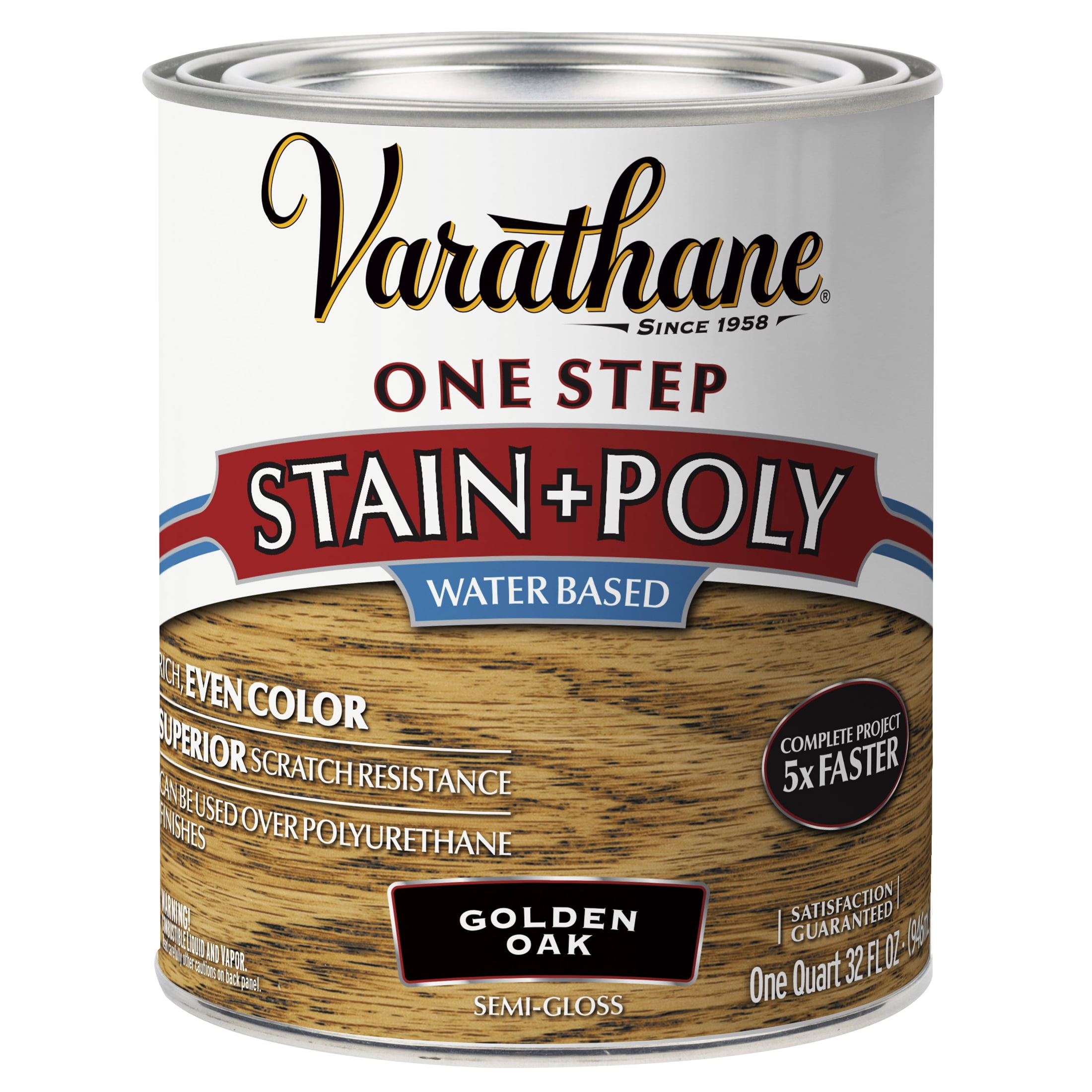 2 Pack, Golden Oak, Varathane Stain + Polyurethane Water-Based, Semi-Gloss -336358, Quart
