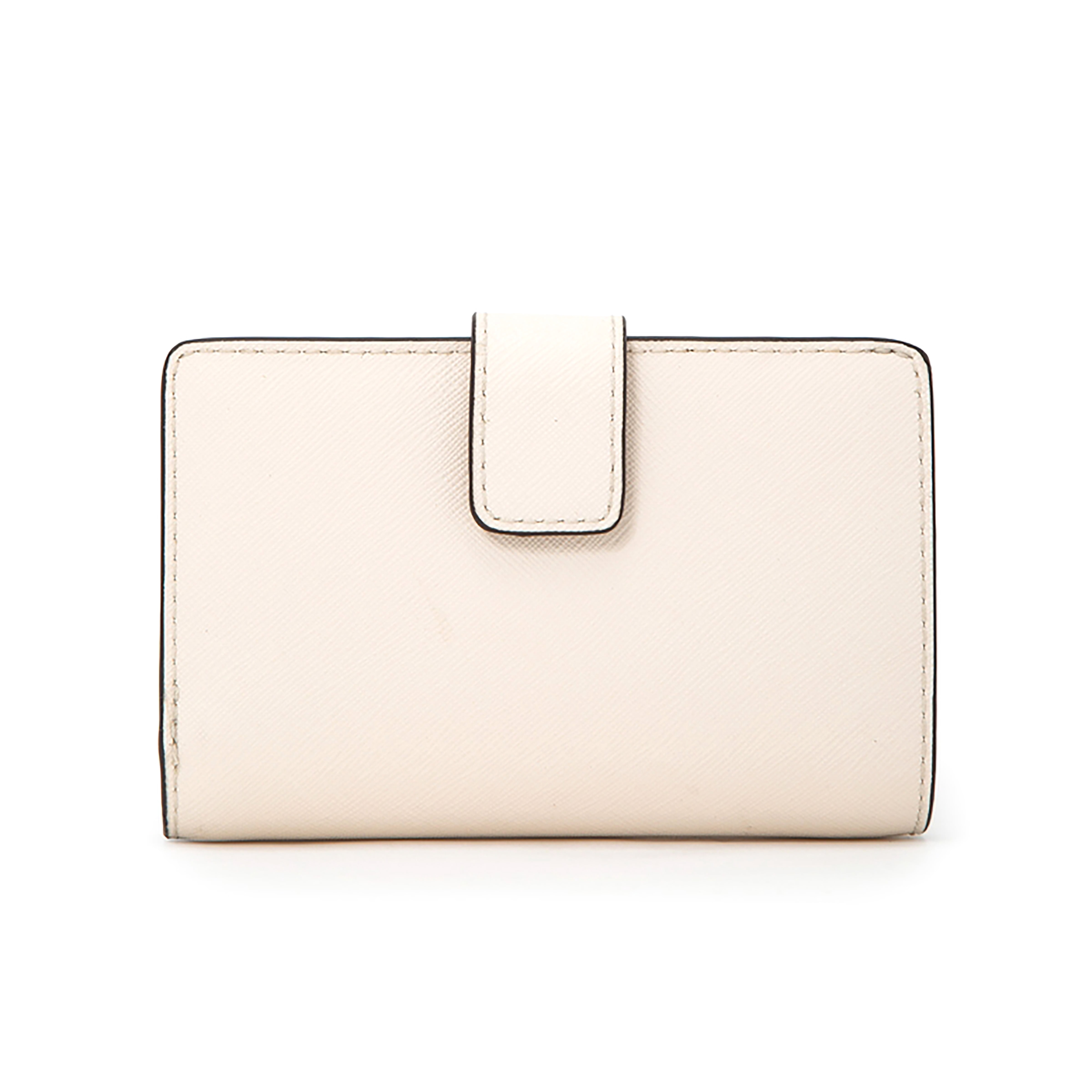 Michael Kors Women Michael Kors Light Beige Saffiano Leather Flap Wallet with Gold Logo D6 main image 1