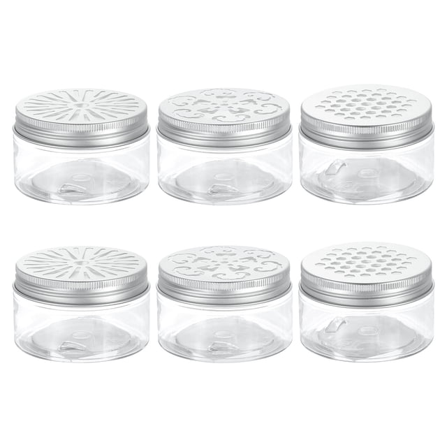 Uxcell 6 PCS 3 Estilos Latas de Aluminio Huecas 3.4oz/100ml Latas Ambientadoras Recipientes con Tapas Huecas Tarros Redondos para Almacenamiento en Viajes Aéreos