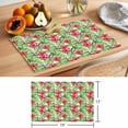 thumbnail image 6 of Tropical Leaves Placemats Set of 8 Summer Green Pink Flower Floral Place Mats Indoor Wipeable Table Mats Washable Cloth Dining Table Placemats for Kitchen Holiday Party Home Decor 13x19 Inch, 6 of 9