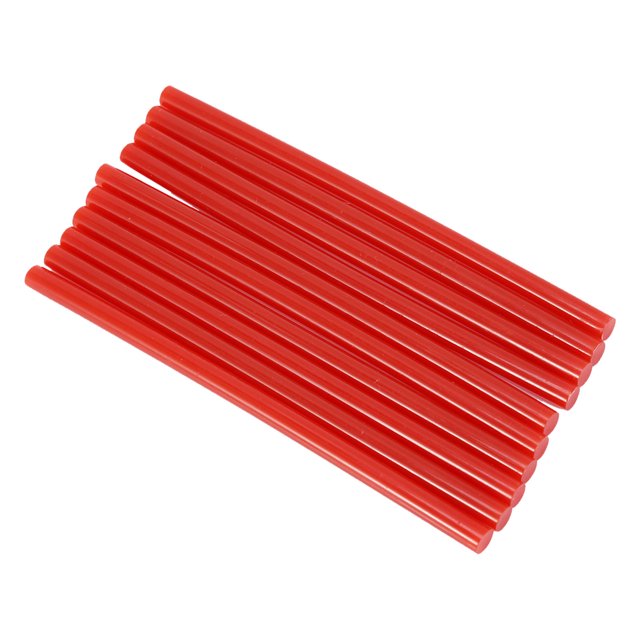 Bâton de colle thermofusible, 10 pièces/ensemble 7 x 150 mm coloré colle thermofusible adhésif bricolage bâtons d'artisanat pour petit pistolet électrique 20 W(Rouge)