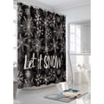 thumbnail image 3 of Fsddascl Christmas Snowflakes Shower Curtain Set - Small 36" x 72" Washable Bathtub Curtain with 12 Hooks, Winter Xmas Flower Textured Black Waterproof Fabric Stall Shower Curtains for Bathroom, 3 of 6