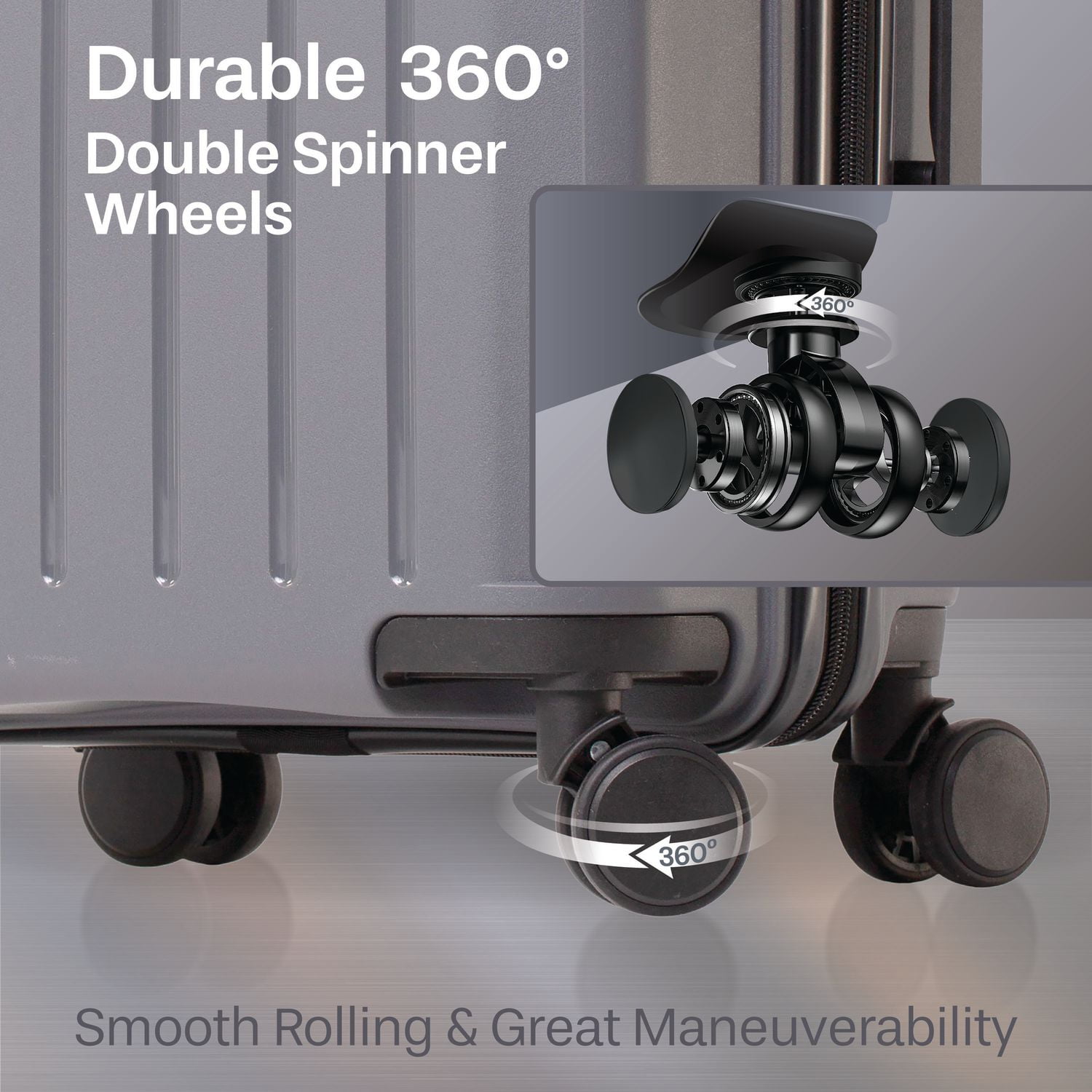 5-Piece Hardside Luggage Set: 28" Spinner Suitcase, 20" Carry-On & 3 Packing Cubes