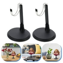Mobestech 2 Sets Action Figure Stand Black Plastic Display Holder for Doll Showcase