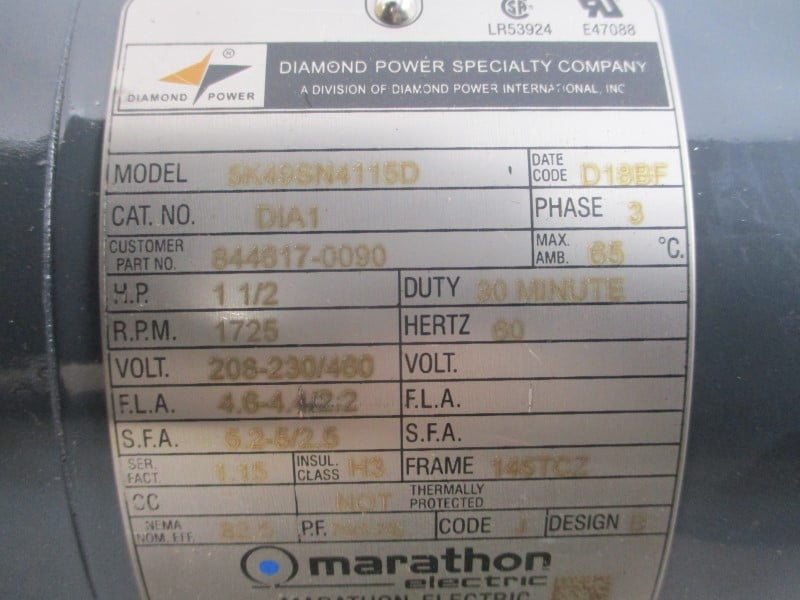 MARATHON ELECTRIC 5K49SN4115D D1A1 208-230/460V 4.6-4.4/2.2A NSMP