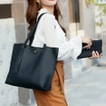 thumbnail image 1 of Conjunto de monedero de cuero elegante para mujer Colco Bolsos de hombro para mujer Negro, 1 of 7