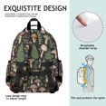 thumbnail image 5 of Mushroom and Fern Black Pattern Cute School Backpack Bag for School with Padded Back and Adjustable Shoulder Straps 15.25"x11.5"x5.25", 5 of 5