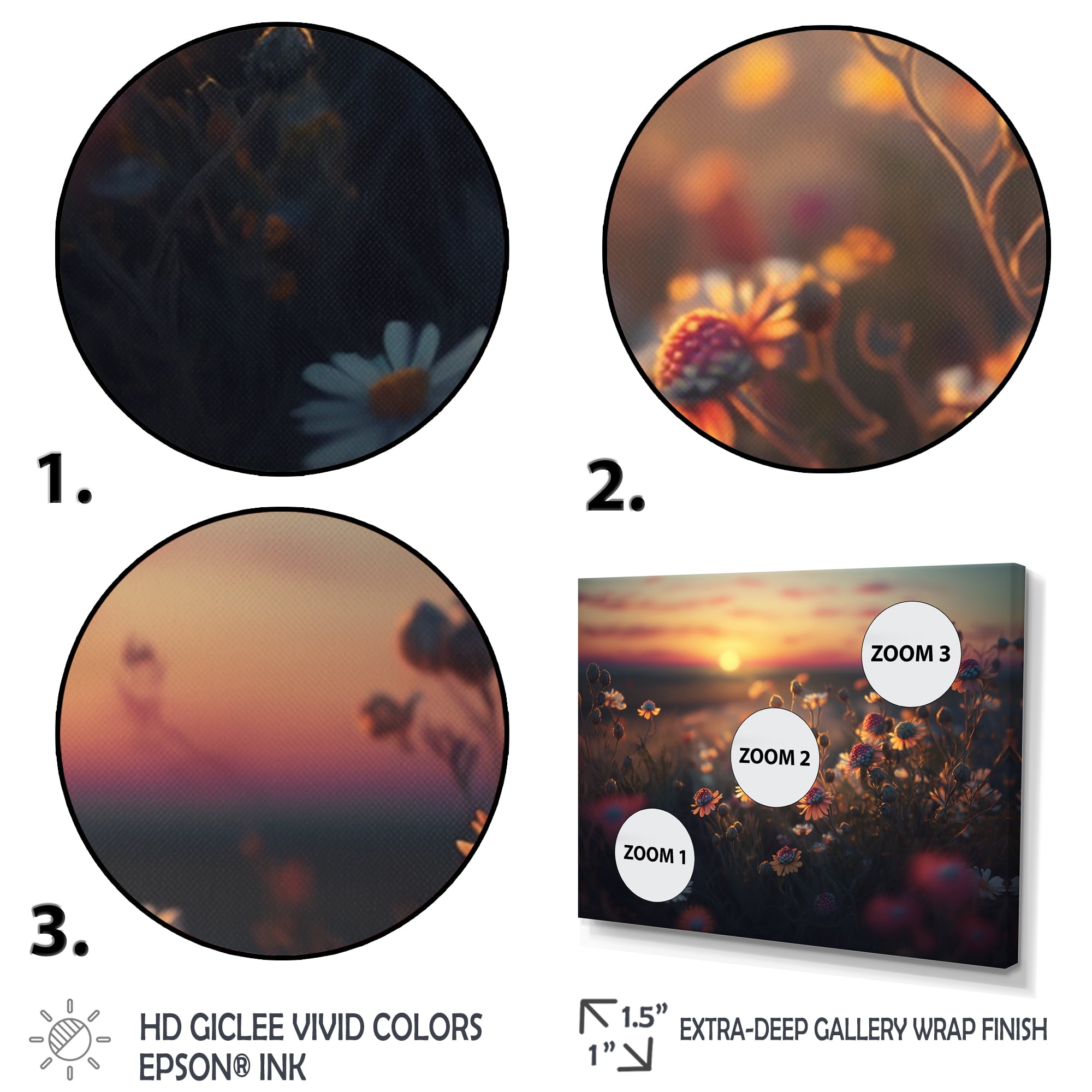 Designart Sunset Field Of Flowers III Canvas Wall Art
