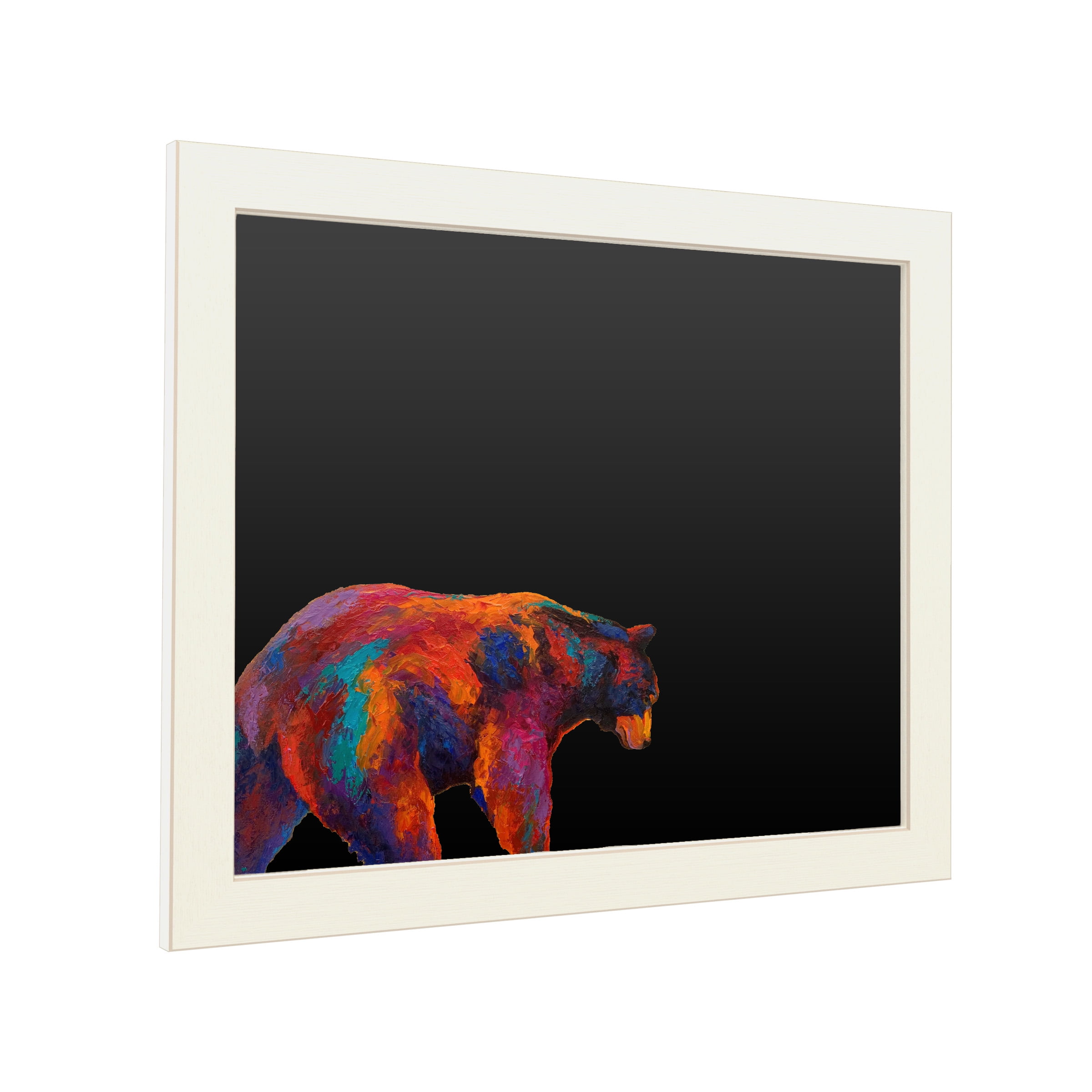 Functional Chalkboard with Printed Artwork - Marion Rose 'Daily Rounds Black Bear' Chalk Board Wall Sign - Ready to Hang