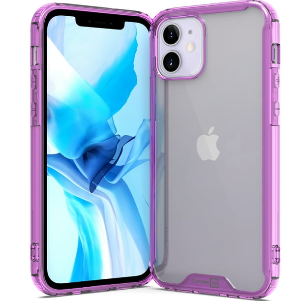 Coveron Apple Iphone 12 Case Iphone 12 Pro Case 6 1 Clear Slim Fit Lightweight Hard Cover Tpu Purple Bumper Walmart Com Walmart Com