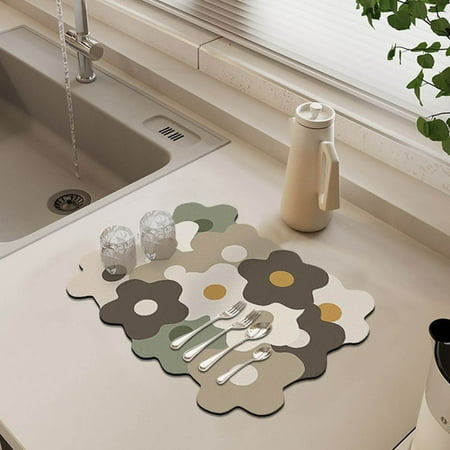 

Tepsmf Draining Mat Soft Tabletop Drying Pad Water Absorption Pad For Home Kitchen Countertop Fall Home Decor