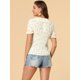 thumbnail image 5 of Blusa Allegra K Con Volantes En la Manga y Cuello Peter Pan Floral Blanco M, 5 of 6