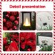 thumbnail image 3 of Decoración navideña para el hogar, corona de Navidad con bola de lazo ligero, flor roja grande, Nochevieja, 2024, decoración de puerta, ventana y habitación, 3 of 4
