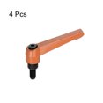 thumbnail image 3 of Unique Bargains Lot de 4 M8 x 16mm Tige Filetée Mâle Levier de Serrage Réglable Bouton de Verrouillage Orange, 3 of 6
