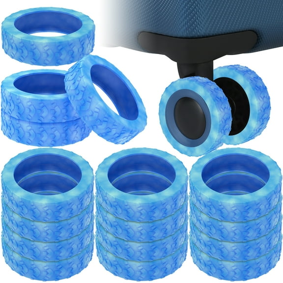 16 Pcs Luggage Wheel Covers, Silicone Luggage Suitcase Wheels Protector,