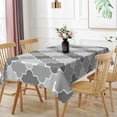 thumbnail image 4 of RisChhery Moroccan Gray Rectangle Tablecloth,52x70 Inch,Wipeable Stain Resistant Table Cover for Kitchen, 4 of 6